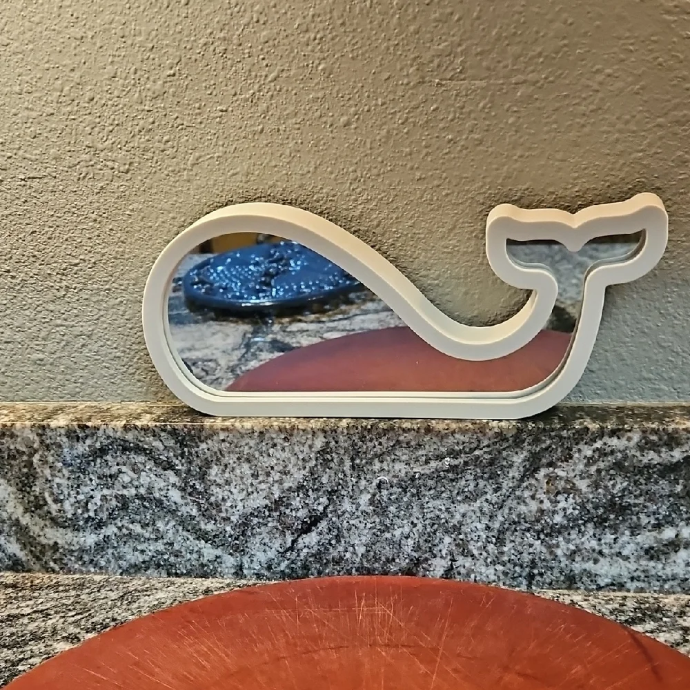 Whale Shaped White Table Mirror